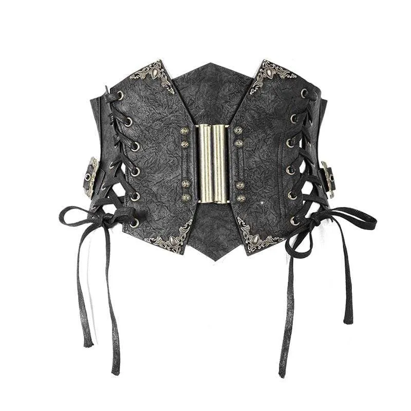 Frauen Punk Floral Schnürung Underbust Korsetts