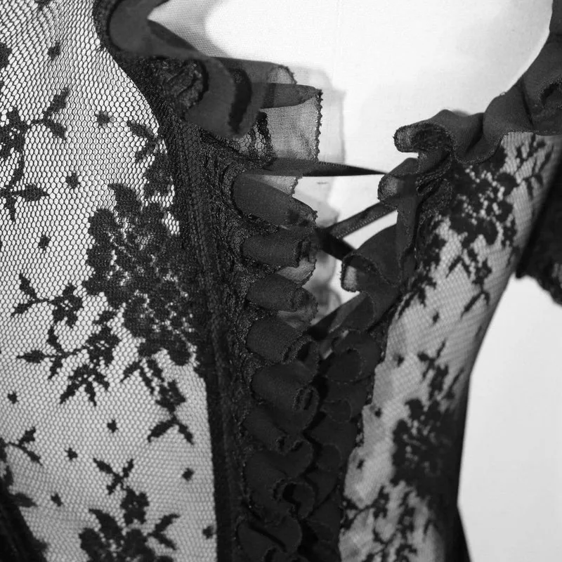 Wunderschöne transparente Korsetts mit gerüschter Passform und abnehmbarem Saum für Frauen