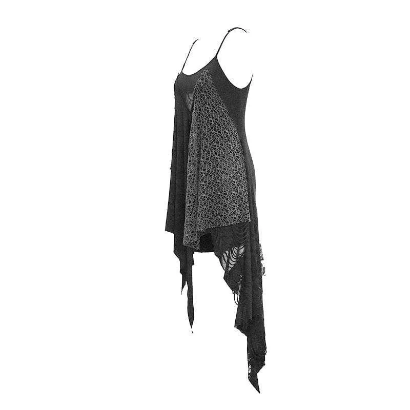 Asymmetrische Spleißkleider mit gerissenen Streifen für Damen
