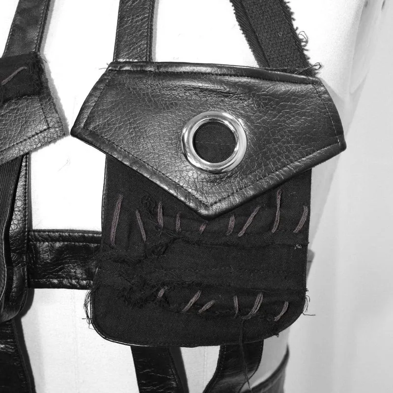 Damen Gothic Punk PU Leder Taschengeschirr