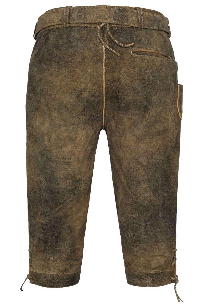 Herren Trachten-Lederhose Kniebund mit Gürtel