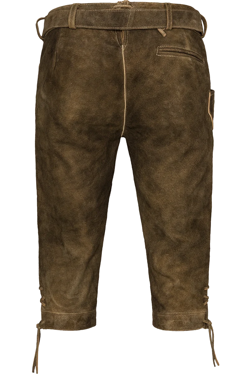 Herren Trachten-Lederhose Kniebund mit Gürtel