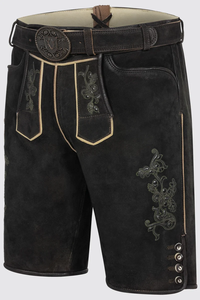 Herren Lederhose CAELIUS % mit Gürtel - Krüger Buam - 963769-000-0076