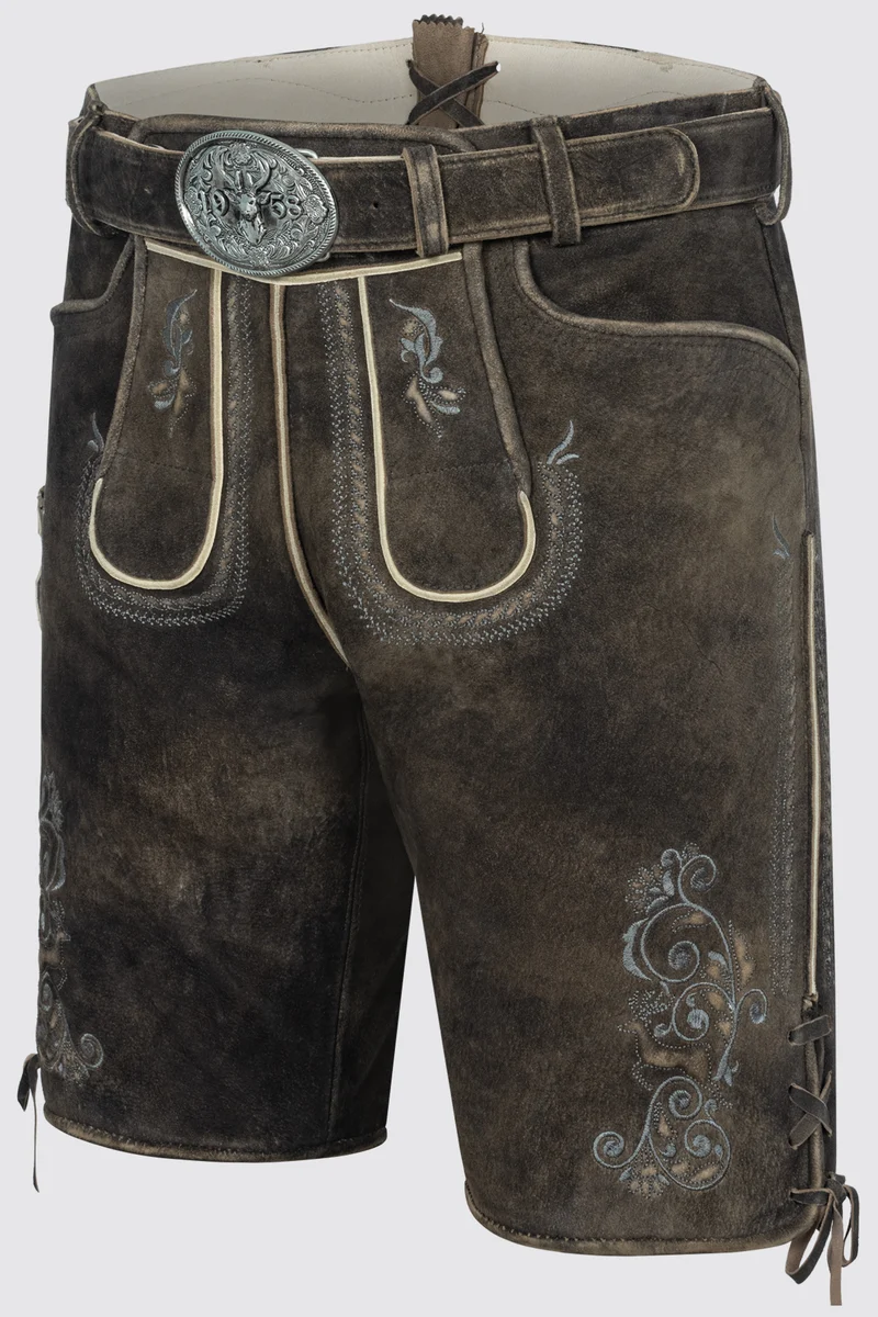 Herren Lederhose GIDEON mit Gürtel % - Krüger Buam - 963169-000-0007
