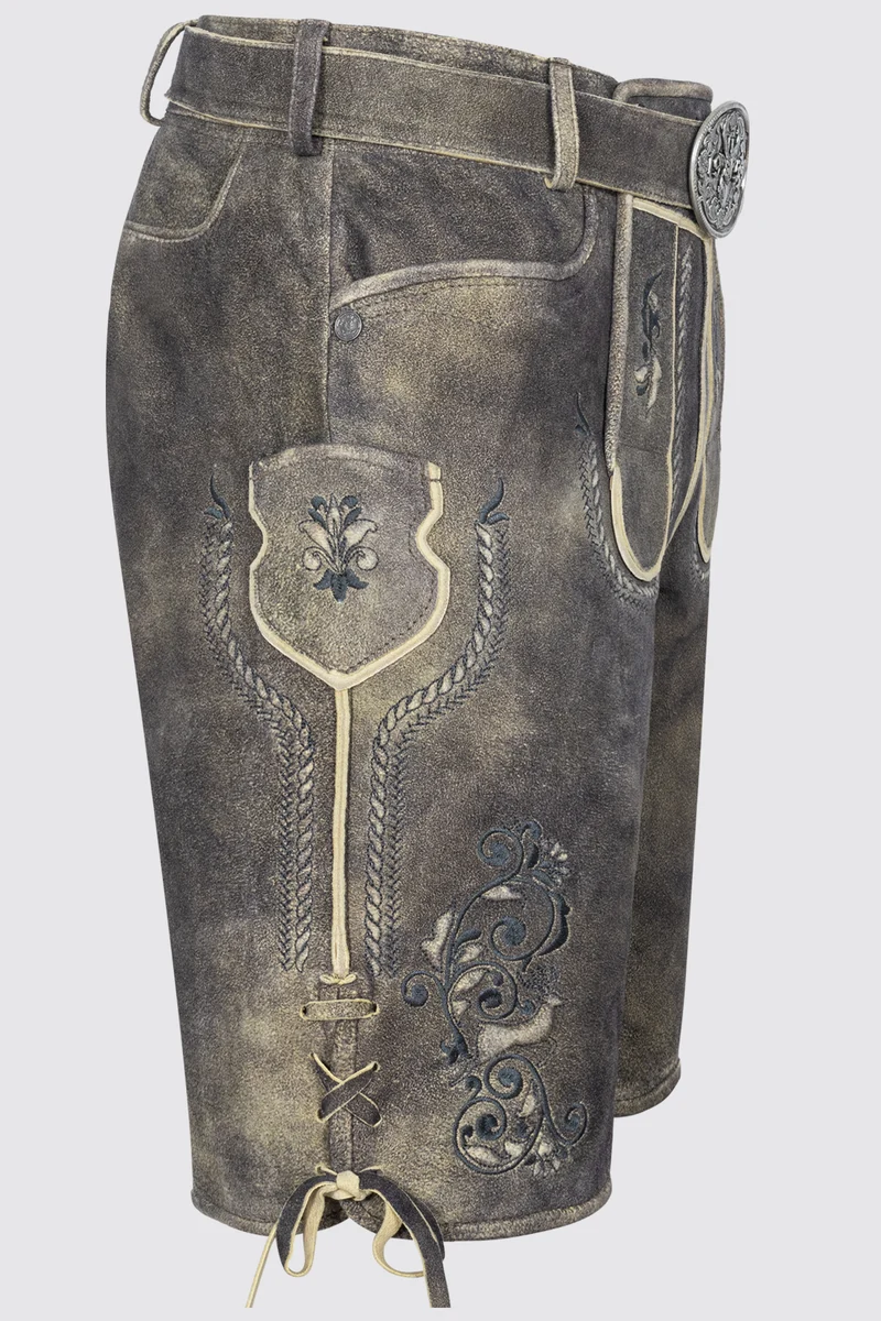 Herren Lederhose GIDEON mit Gürtel - Krüger Buam - 963169-000-0071