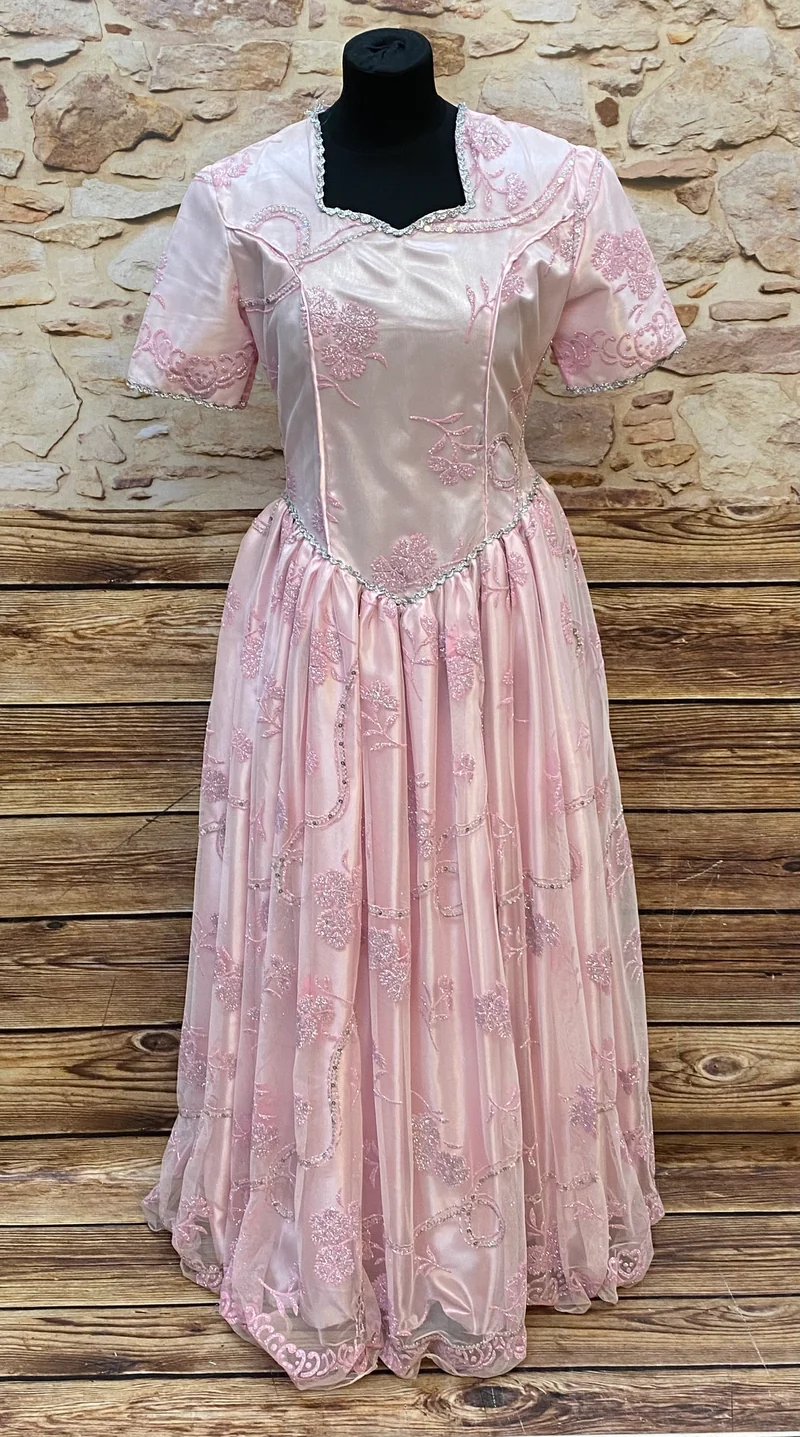 Vintage Theater Ballkleid Rosa – Bühnenkostüm Operette Gr. 38