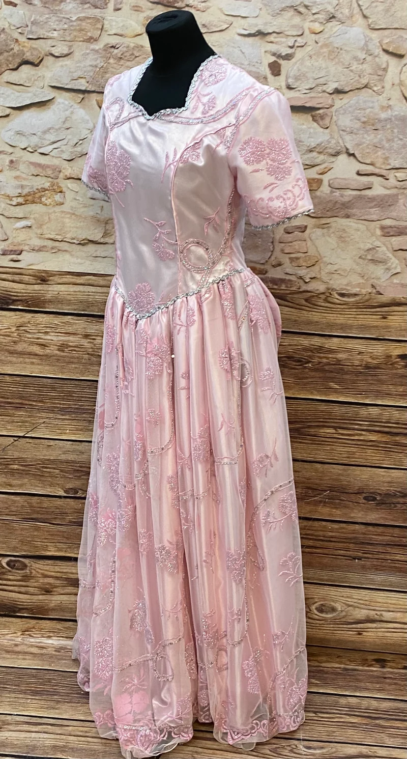 Vintage Theater Ballkleid Rosa – Bühnenkostüm Operette Gr. 38