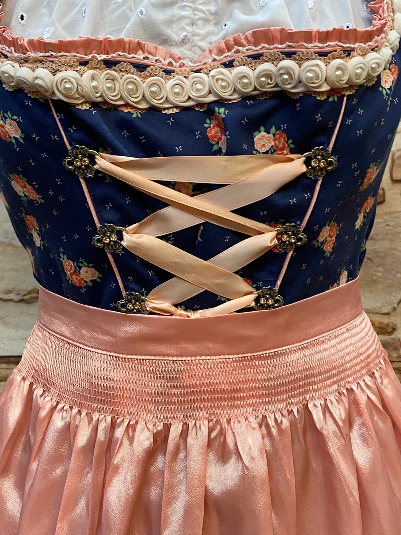 Dirndl blau rosa - 3tteilig, Gr.38