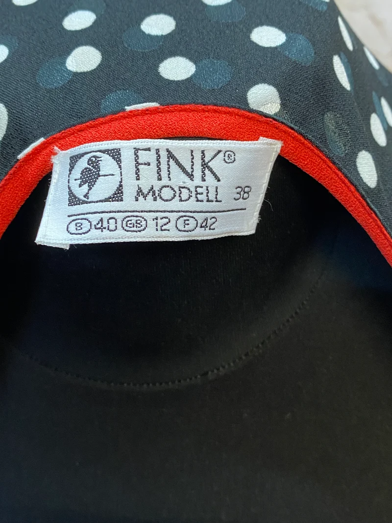Vintage Damen-Kostüm mit Polka-Dot-Muster Gr.38