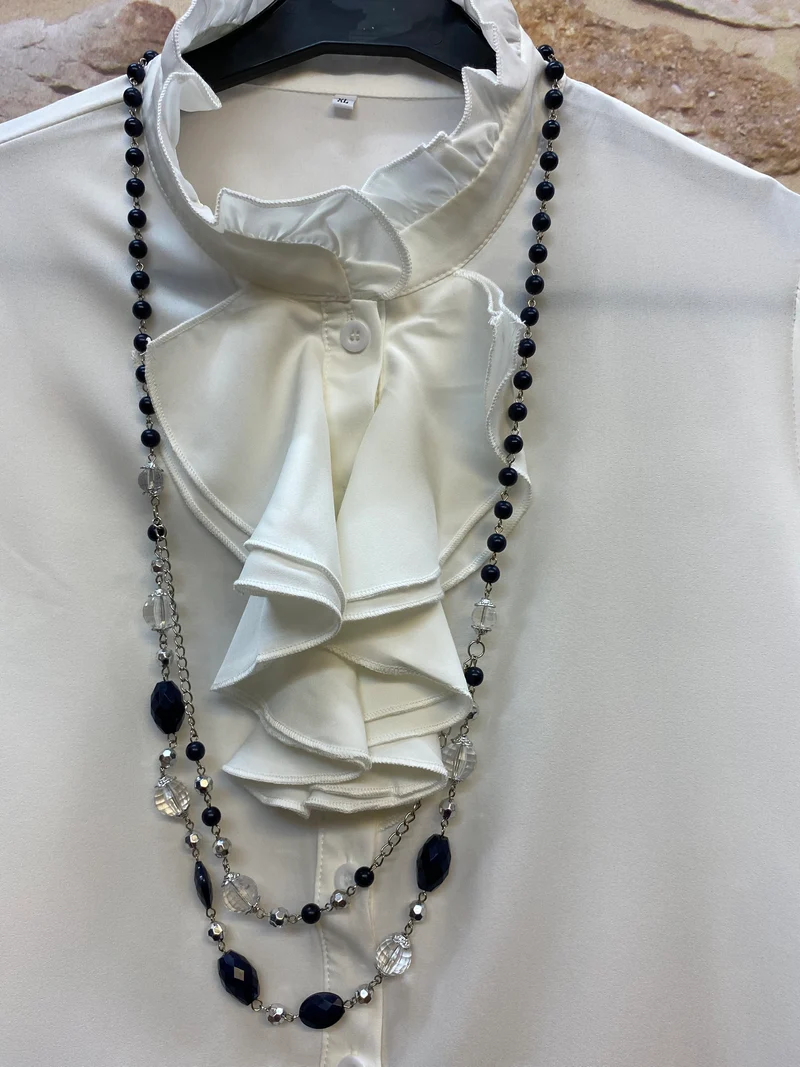 20er Jahre Damen Outfit Gr. 42 mit Marlenehose, Rüschenbluse und Fascinator