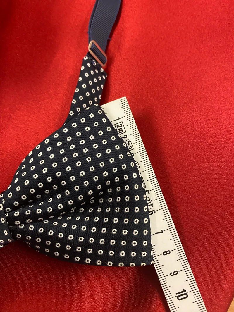 Vintage Fliege Dunkelblau mit Weißem Muster Retro Querbinder