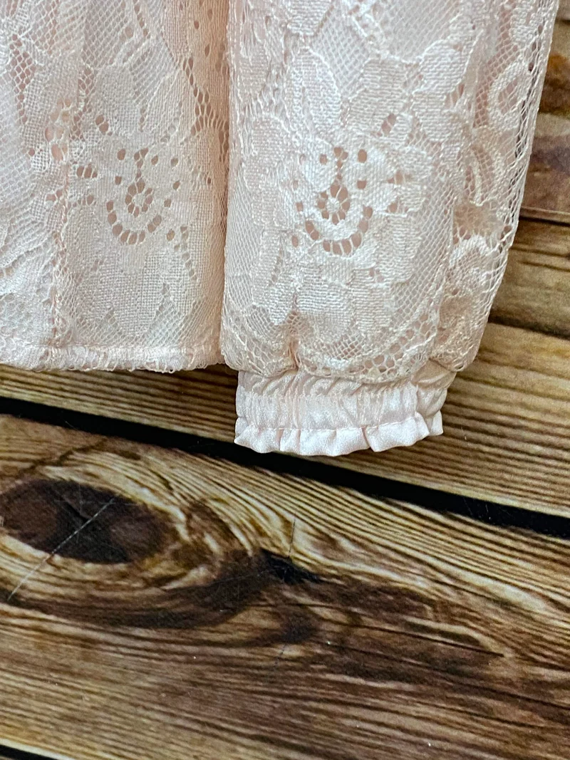 Vintage Spitzenbluse Rosa Transparent Boho Gr. 42