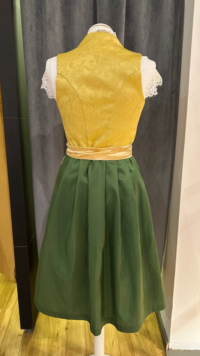 Dirndl Goldstich gelb/grün 65cm