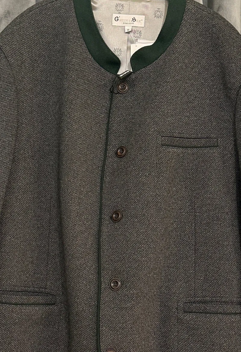 Herren Trachten Janker Jacke G´Weih & Silk anthrazit jersey