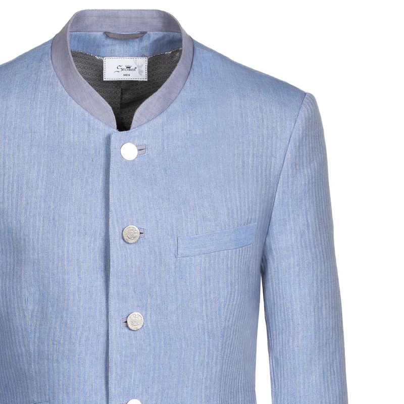 Trachtenjacke Christian Leinen Trachten Stoiber Herren denim blau