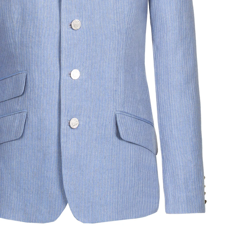 Trachtenjacke Christian Leinen Trachten Stoiber Herren denim blau