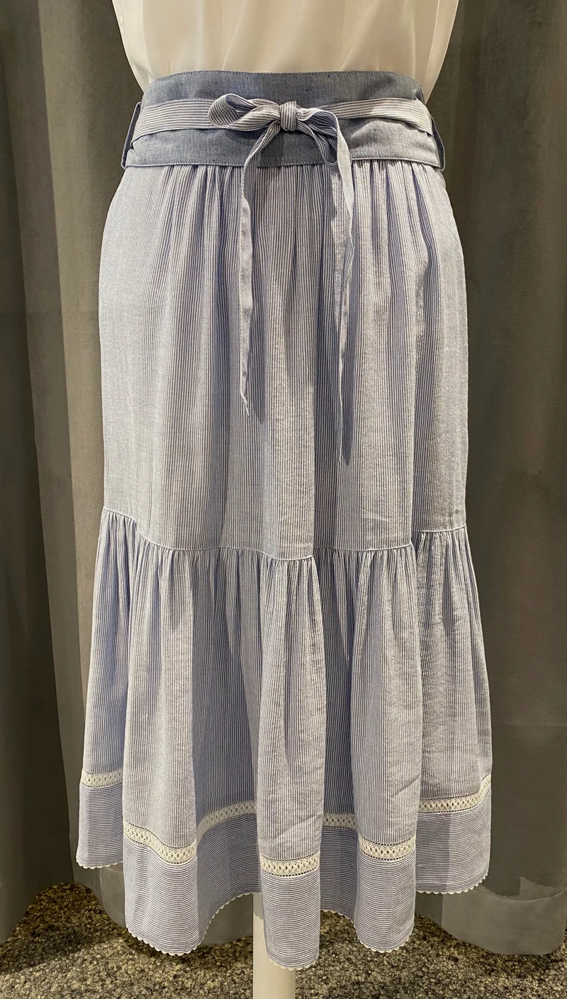 Trachtenrock Countryline mittelblau/weiß 70cm