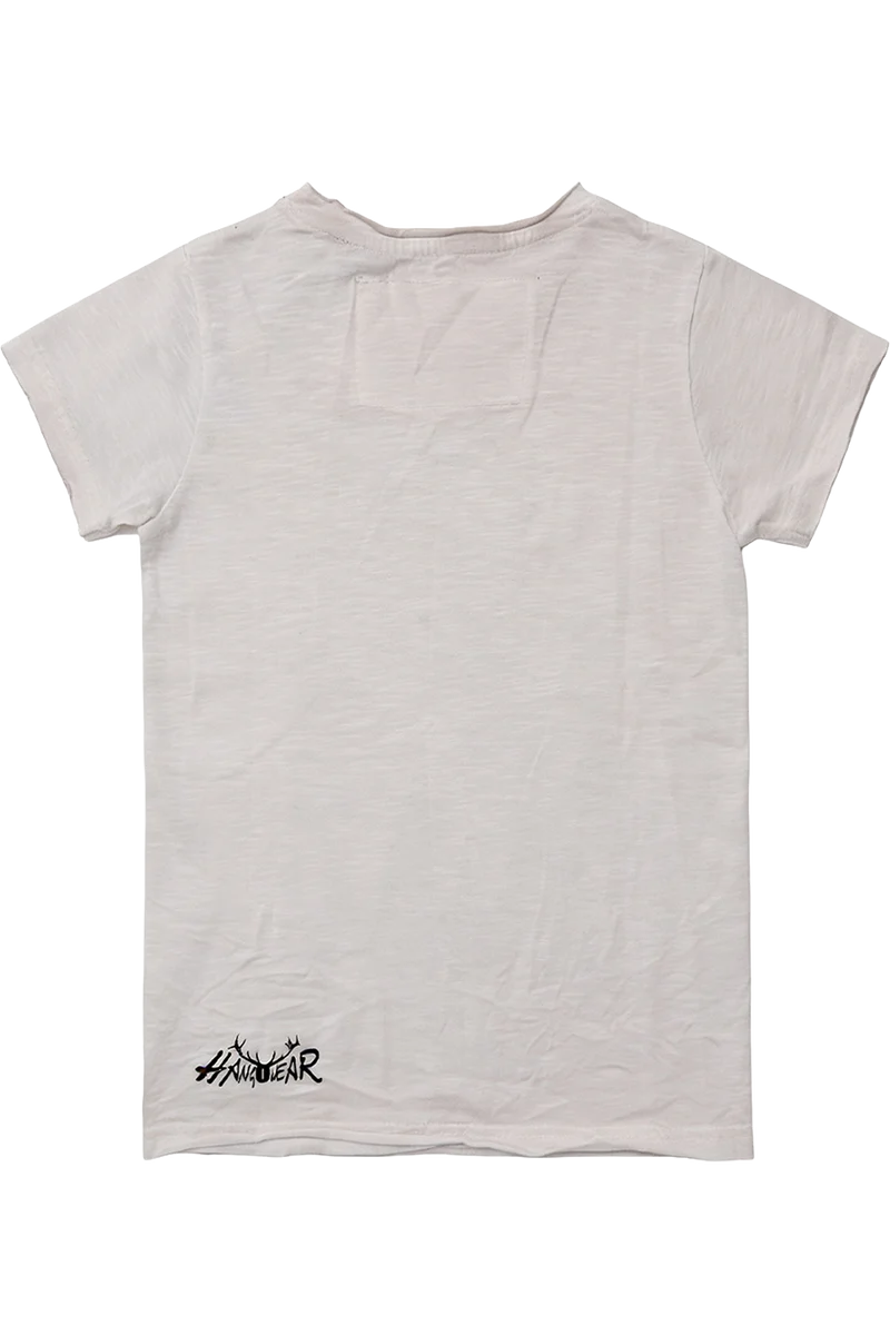 Kinder T-Shirt mit Dachsmotiv und Strasssteinchen - beige