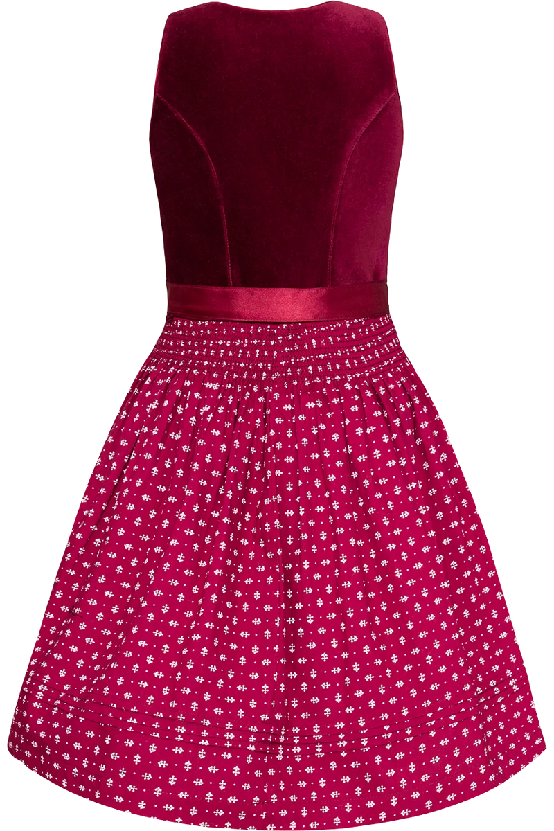 Kinderdirndl mit Samtoberteil - wine rot