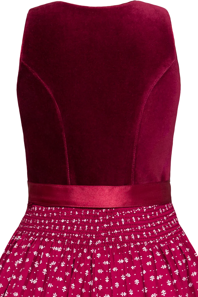 Kinderdirndl mit Samtoberteil - wine rot