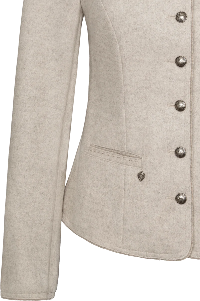 Damen Trachtenblazer in Walkoptik mit Stretch - creme
