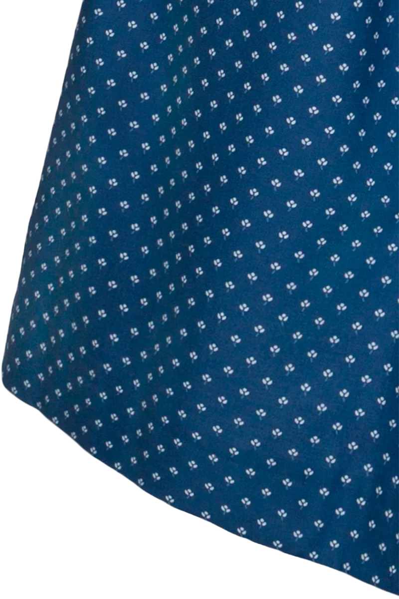 Baumwolldirndl lang mit eckigem Ausschnitt - jeans
