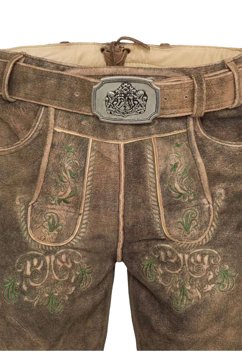 Herren Lederhose bestickt kurz