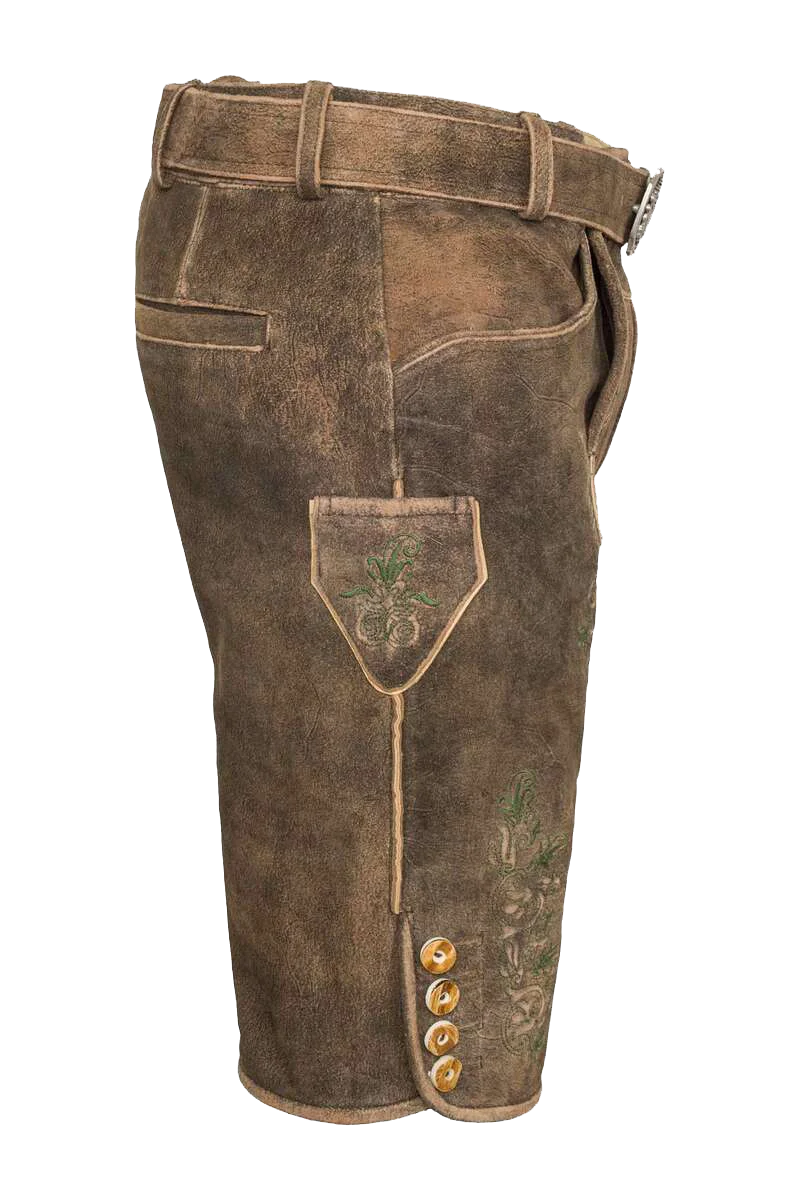 Herren Lederhose bestickt kurz