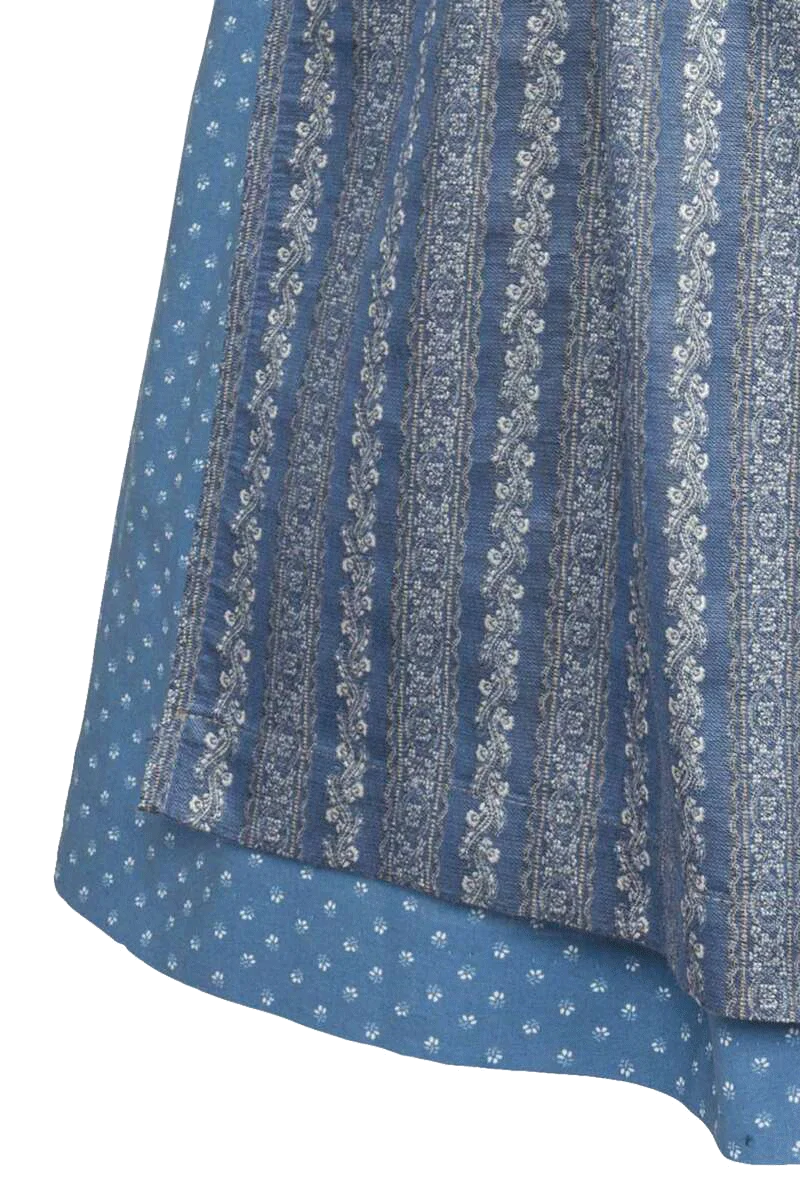 Leinendirndl Midi mit Blumenrankenmuster