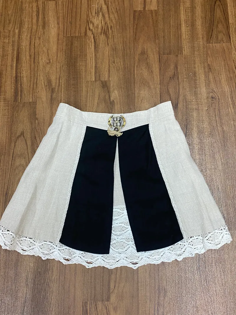 Damen Trachtenrock – Beige Schwarz - Landhausstil