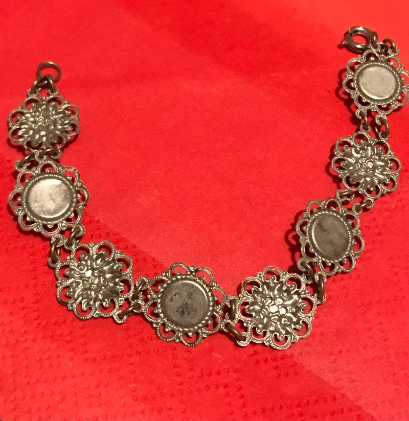 Trachtenarmband Damen – rot weiß silber