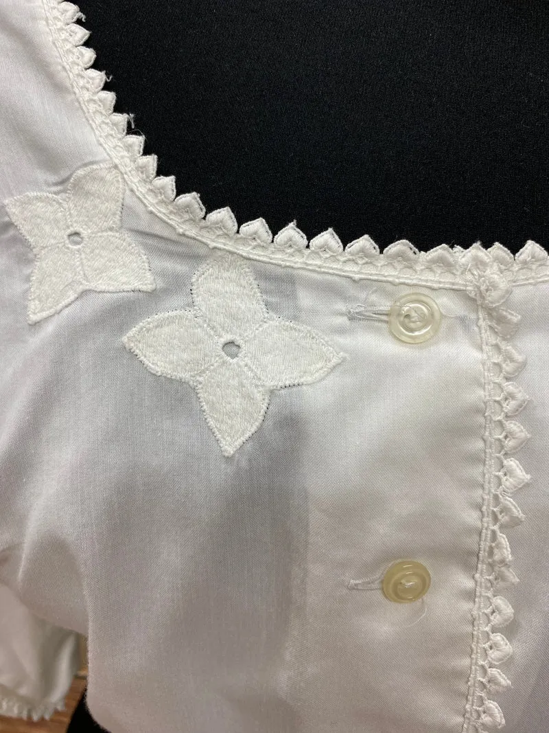 Vintage Dirndlbluse weiß - 1980er Jahren, Gr.46
