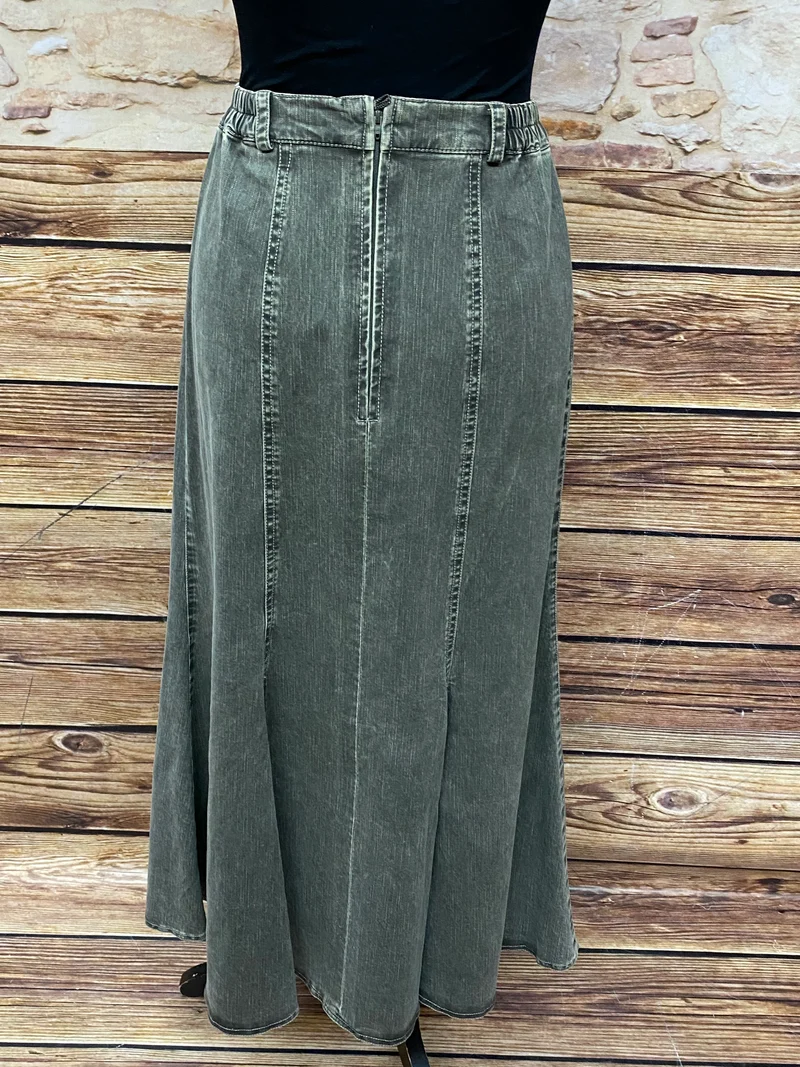 Damen Trachtenrock im Jeans-Look von Landhaus – Grün/Grau, Größe 38