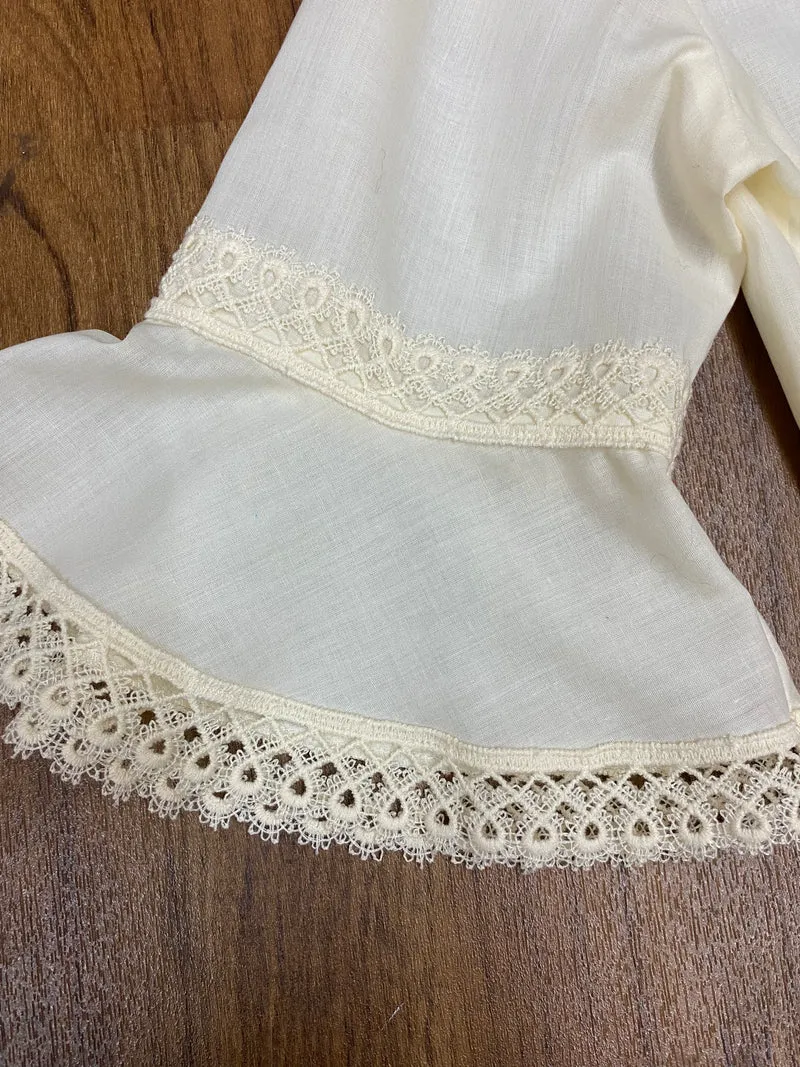 Vintage Dirndlbluse creme - 1970er Jahre, Gr.48