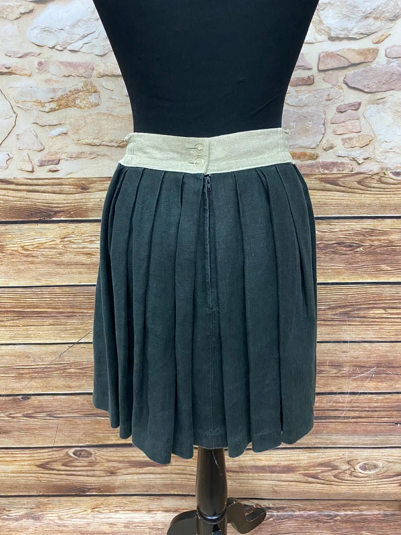 Damen Trachtenrock – Beige Schwarz - Landhausstil - Größe 40