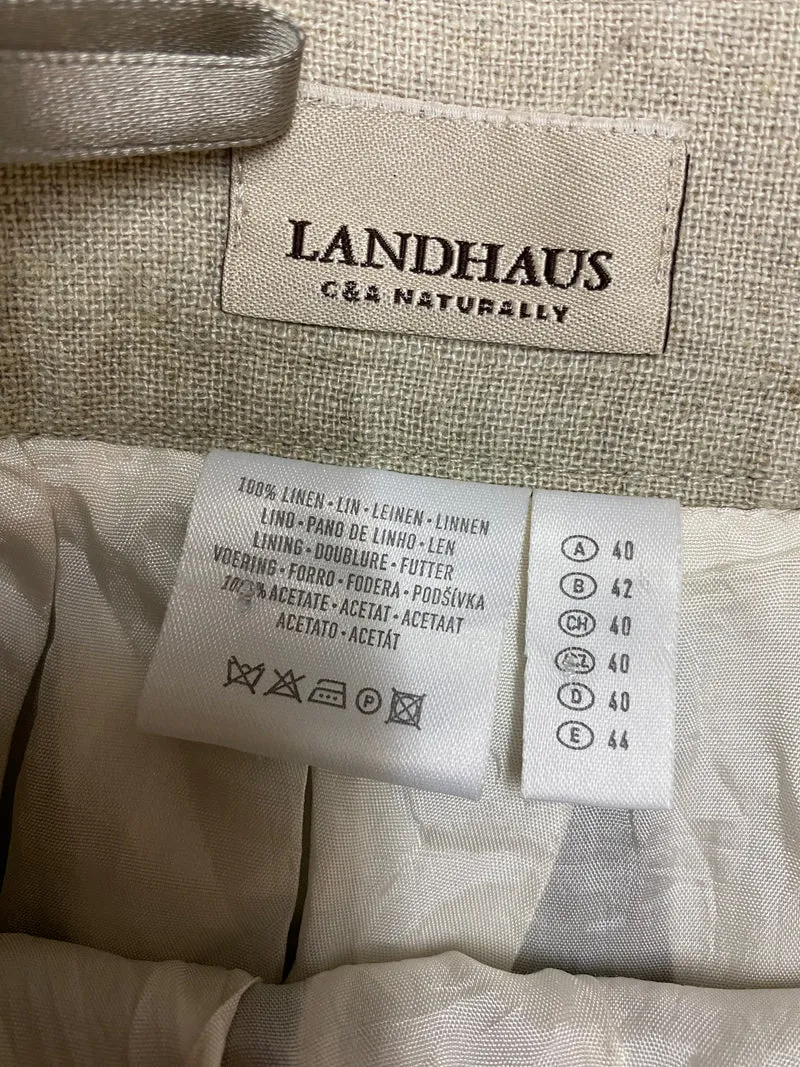 Damen Trachtenrock – Beige Schwarz - Landhausstil - Größe 40