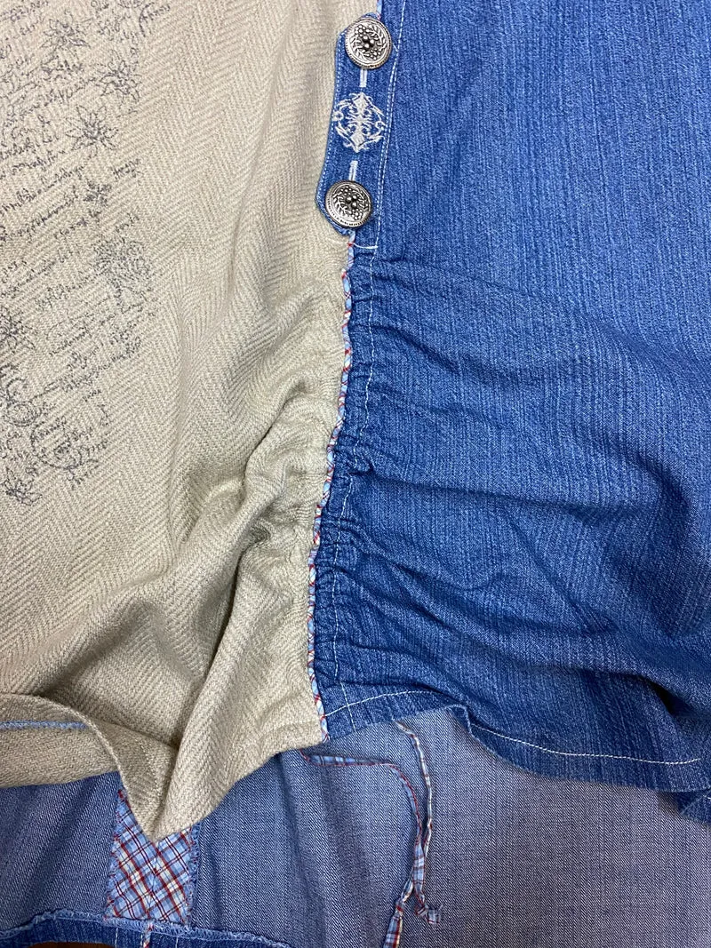 Trachtenrock – Blau Beige - Landhausstil