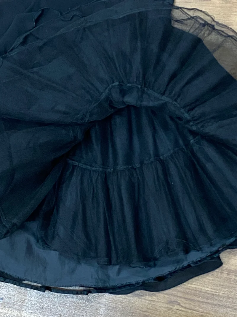 Vintage 50er Jahre Tellerrock Schwarz Rockabilly Petticoat Stil Gr. 34