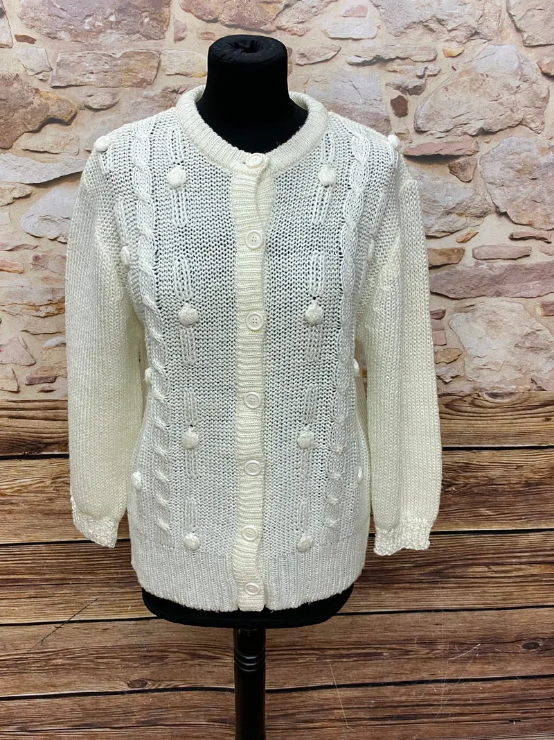 Vintage Strickjacke creme - Gr.40