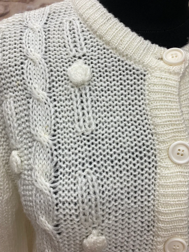 Vintage Strickjacke creme - Gr.40