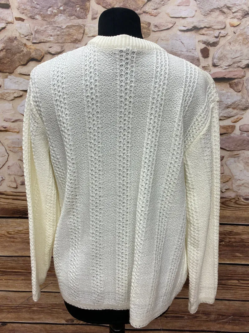 Vintage Strickjacke creme - 1980er Jahre, Gr.42