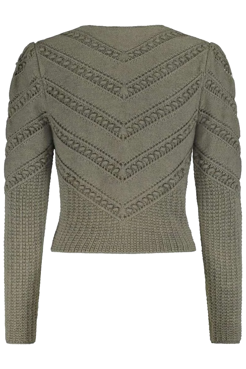 Strickjacke mit V-Lochmusterung