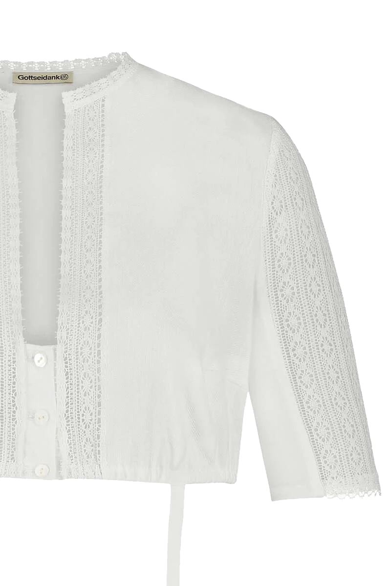 Dirndlbluse V-Ausschnitt mit Spitze