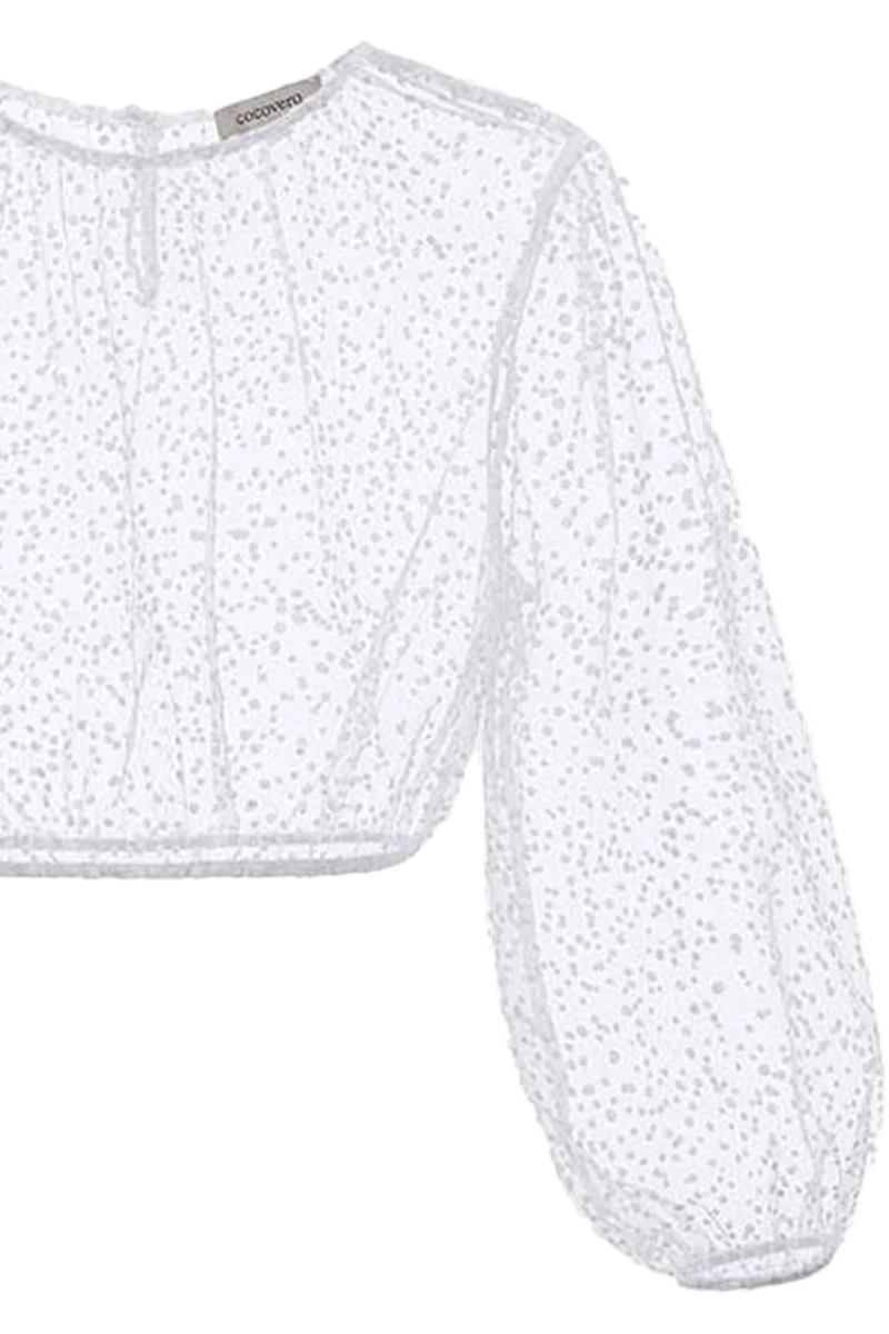 Dirndlbluse transparent mit Punktemuster