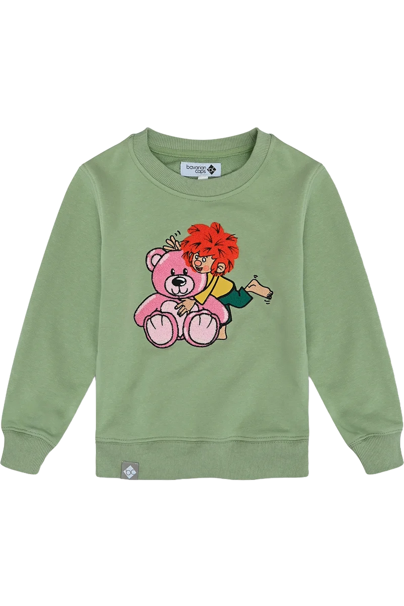 Kinder Pullover mit Frottee-Stickerei Pumuckl und Teddybär