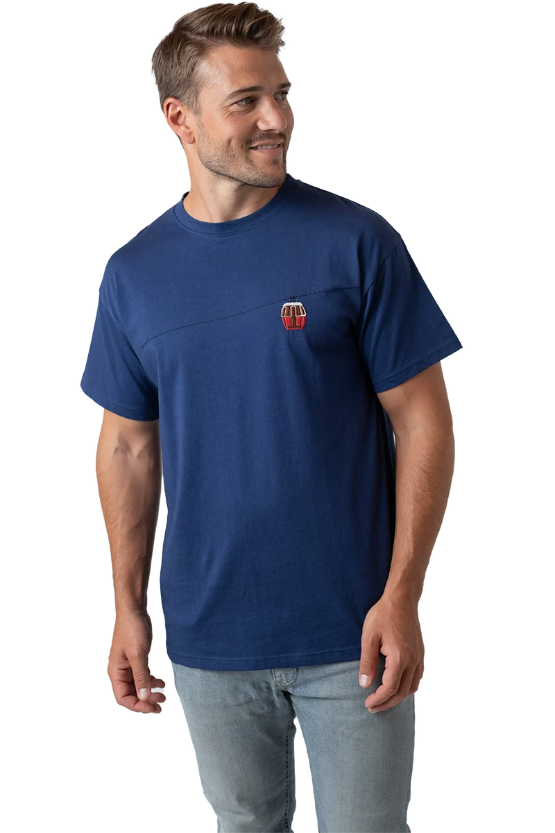 Herren T-Shirt mit Gondel-Stickerei und Druck