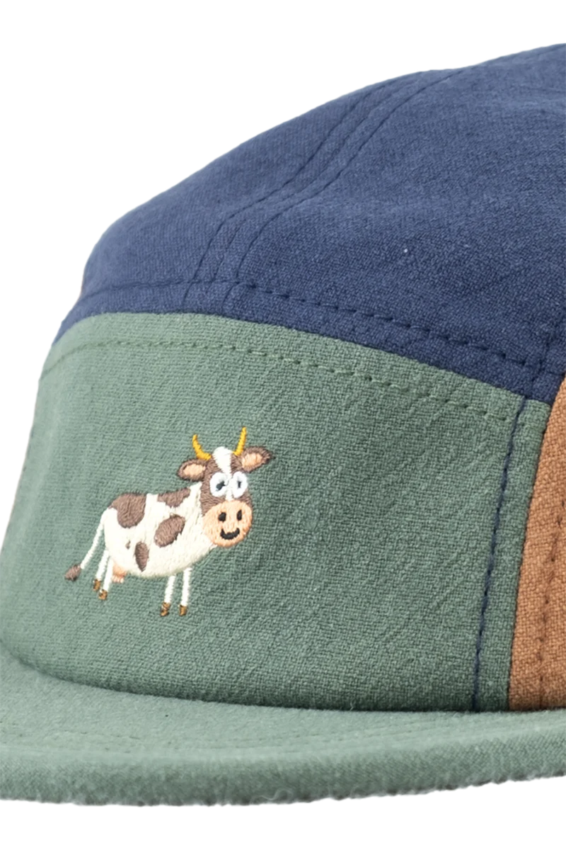 Kinder Cap bunt mit Kuh-Stickerei