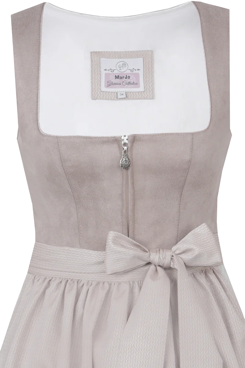 Midi-Dirndl PIDING/70 taupe von Marjo - mit Veloursoberteil