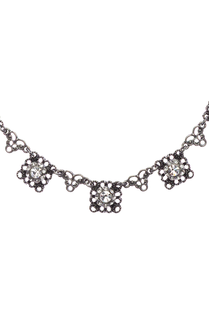 Damen Halskette Vintage-Stil mit Strasssteinchen