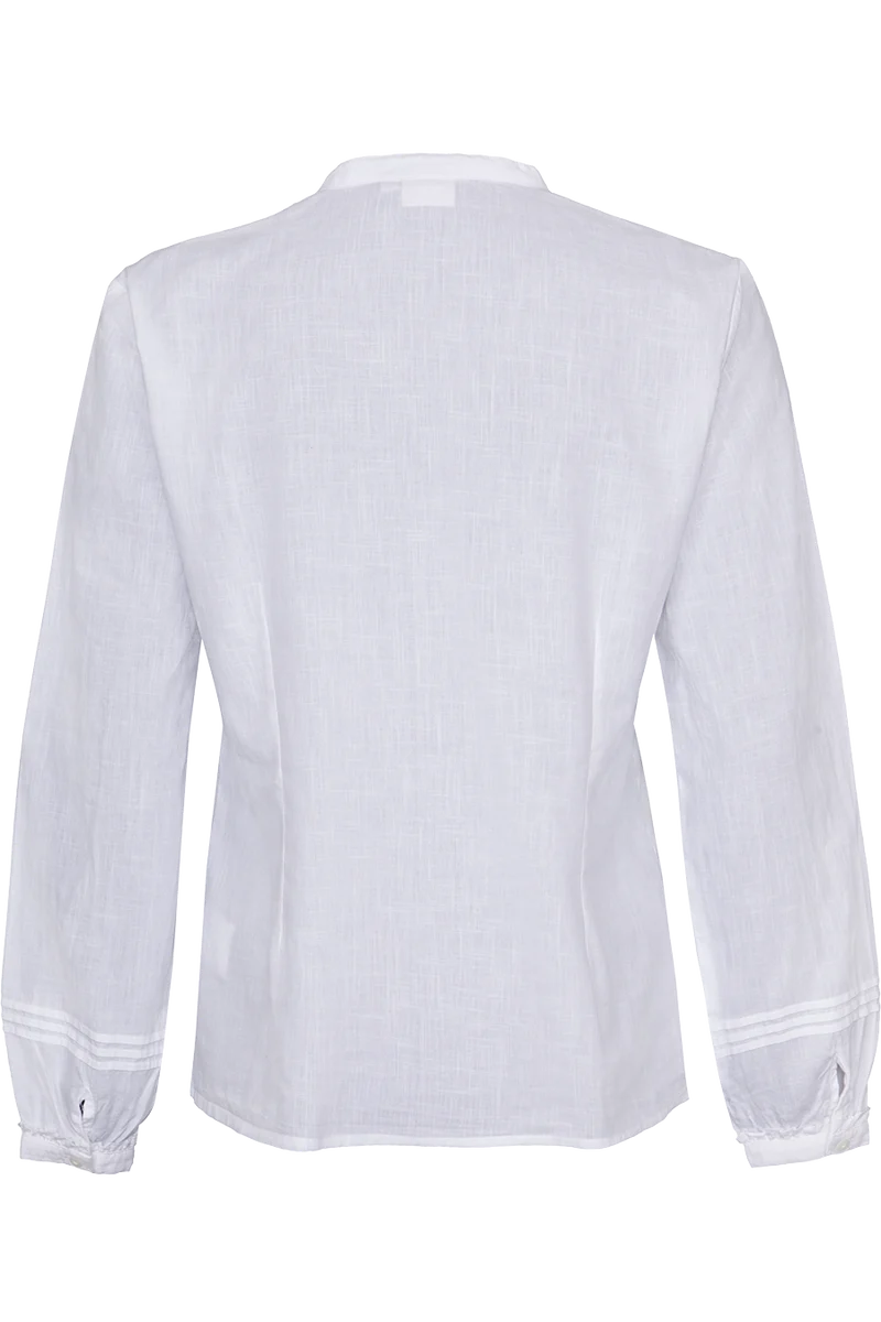 Damen Baumwollbluse mit Spitzeneinsätze